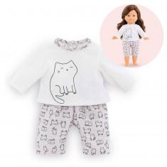Vêtements pour poupée ma Corolle 36 cm : Pyjama 2 Pièces Chats
