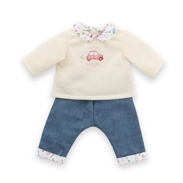 Clothes for 30 cm baby doll: T-shirt and jeans - Weekend in Paris - Corolle-9000111030