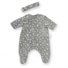 Clothing for Large 36 cm baby doll: Pajamas glow in the dark and headband