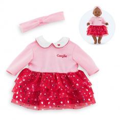 Herzblüten Kleid und Stirnband - Babypuppe 36 cm