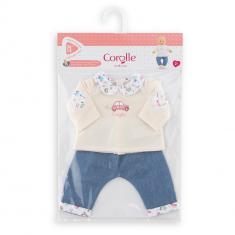 Clothing for Large 36 cm baby doll: T-shirt and jeans - Weekend in Paris