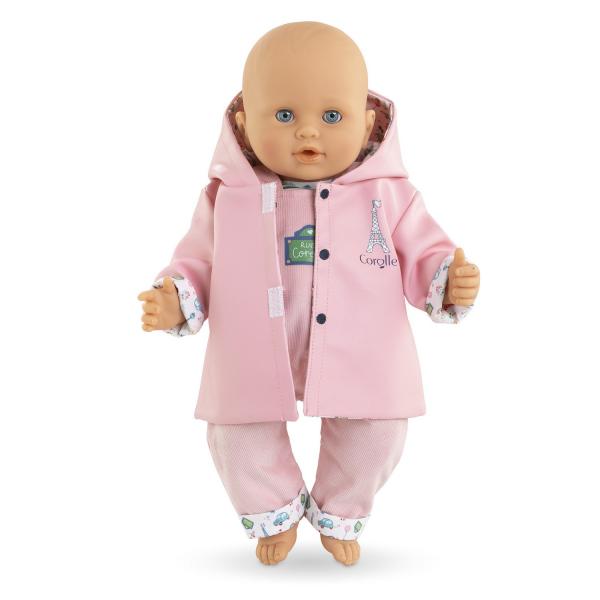 Clothing for Large 36 cm baby doll: Reversible raincoat - Weekend in Paris - Corolle-9000141730