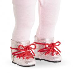 Kleidung für meine 36 cm große Corolle-Puppe: Rosa Après-Ski-Stiefel