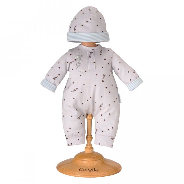 Ensemble bébé 30 cm mon premier poupon Corolle : Pyjama Gris Etoilé & Bonnet - Corolle-Y5461