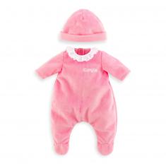 Vêtements pour petit poupon 30 cm : Pyjama Rose et Bonnet