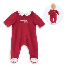 Kleidungsstück für große Babypuppe 36 cm: Pyjama Pétales de Coeurs