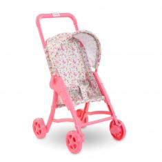 Accessoire pour petit poupon 30 cm : Poussette Fleurie