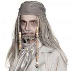 Deluxe Ghost Pirate Wig with Mustache and Beard
