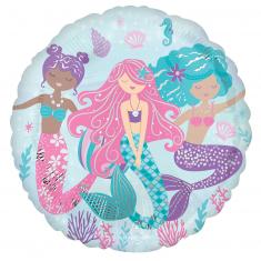 Mermaids foil balloon - Glittering mermaid - 45 cm