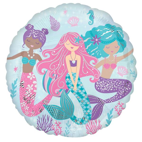 Mermaids foil balloon - Glittering mermaid - 45 cm - 4288975