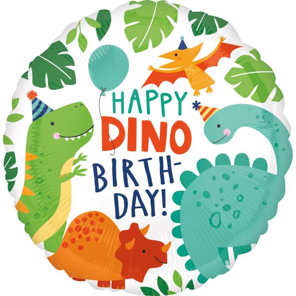 Dinosaur round foil balloon - 43 cm - 4066701