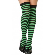 Green Striped Tights - Halloween - Women