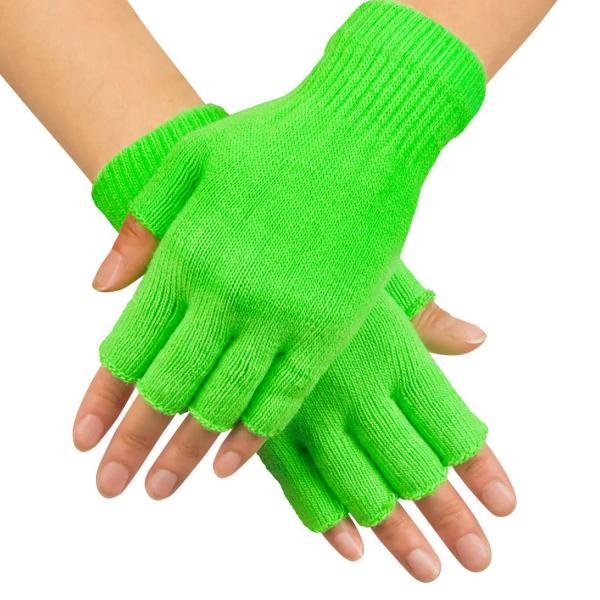 Gloves Mittens Neon Green - Adult - 01904