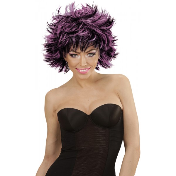 Steamy Black and Pink Wig - 04414