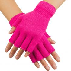Gloves Mittens Neon Pink - Adult