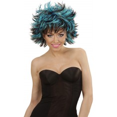 Steamy Black and Blue Wig
