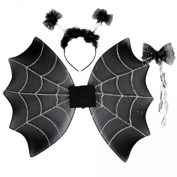 Bat accessory set - Wings, headband, wand - Child - 21813