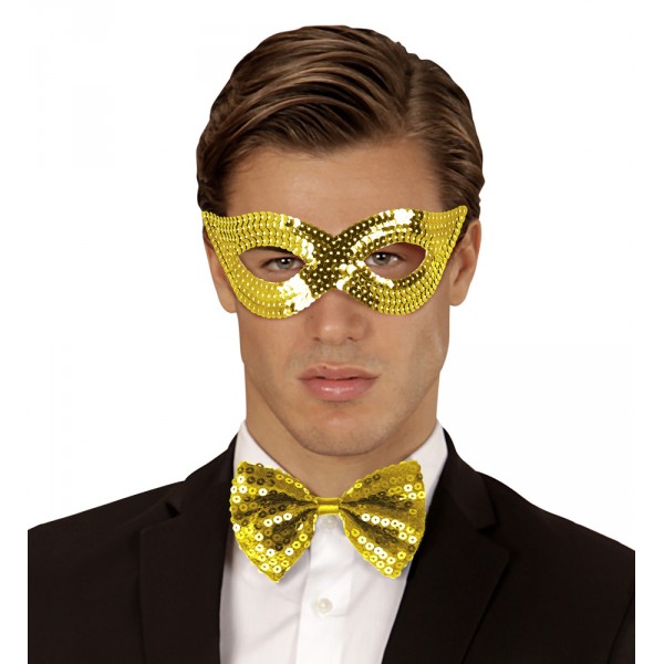 Gold Sequin Wolf Mask - 05914