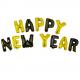 Miniature Aluminum balloon set 40 cm Happy New Year Gold and black