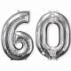 Miniature Aluminum Balloon 66 cm: 60 years - Silver