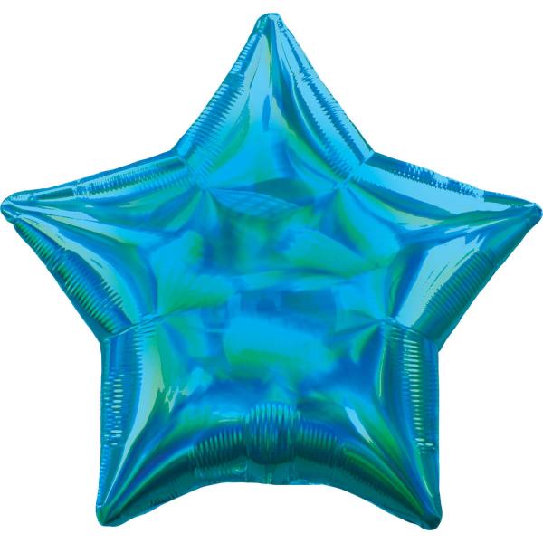 Star aluminum balloon 48 cm: Cyan blue - 3926801