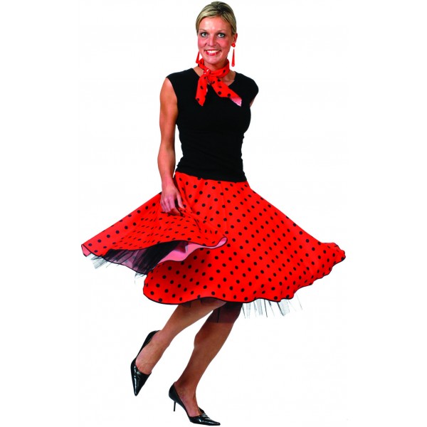 Red and black Rock'N Roll skirt - 508046D-Parent