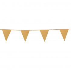 Glittering pennant garland - 6 m - Gold