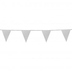 Sparkling pennant garland - 6 m - Silver