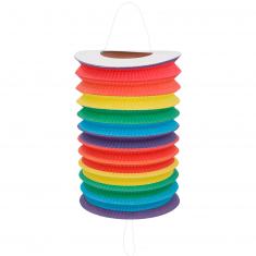 Rainbow cylindrical paper lantern - 16 cm