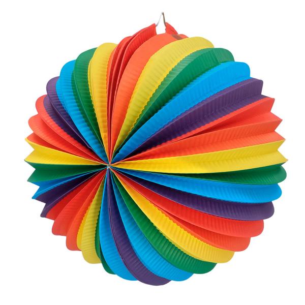 Rainbow paper balloon lantern - 25 cm - 30418