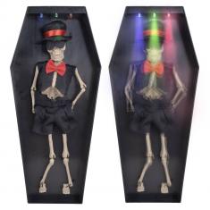 Dancing skeleton in coffin 33.5 cm