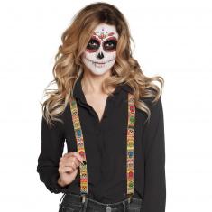 Sugar skull suspenders