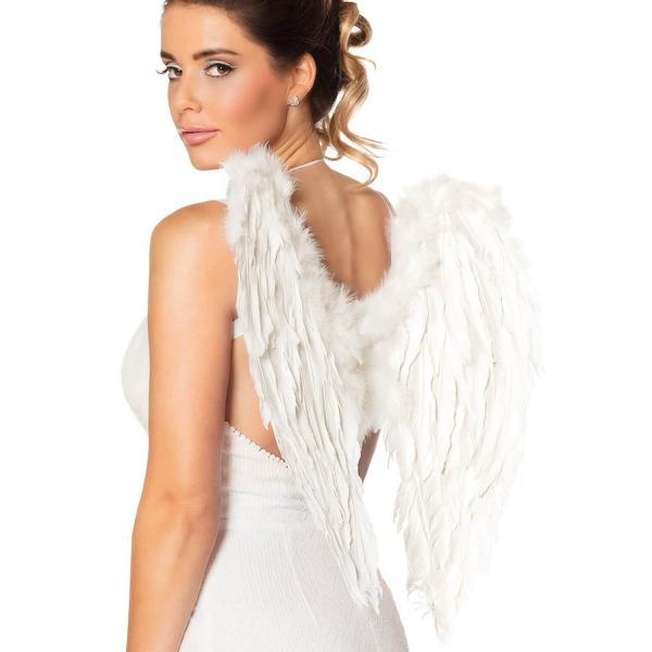 White Folded Angel Wings - Women - 52798