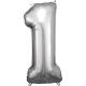 Miniature Aluminum Balloon 86 cm: Number 1 - Silver