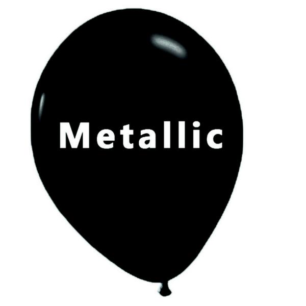 Latex balloons X40 - 26 cm - Metallic black - 64334FUN