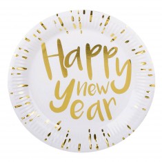 Happy New Year plates x6