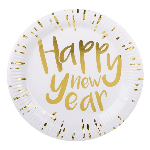 Happy New Year plates x6 - 13462