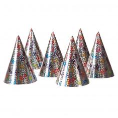 Set of 6 Holographic Hats