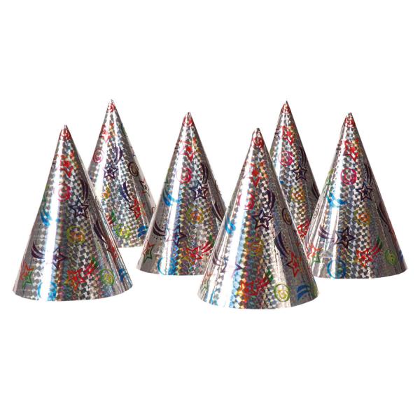 Set of 6 Holographic Hats - 64263