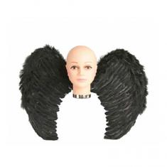 Pair of Black Feathered Wings - 65 x 50 cm