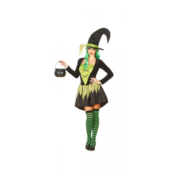  Costume with Hat - Green Witch - 34794-parent