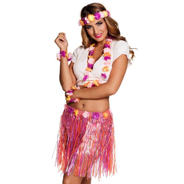 Kiki Hawaiian set (headband, Hawaiian necklace, 2 bracelets and skirt) - 52430