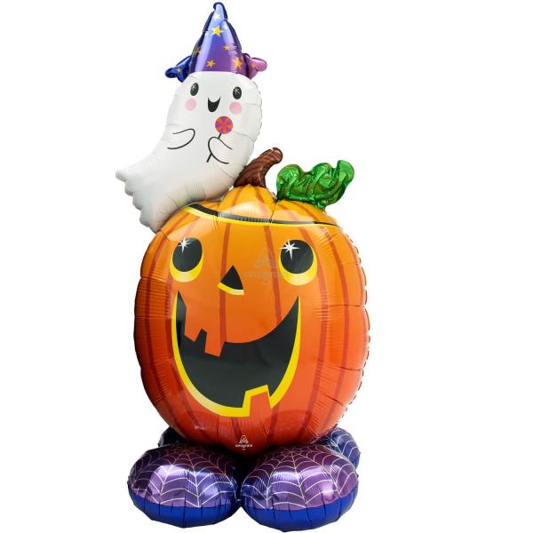 Foil balloon: Pumpkin and Ghost: 130 cm - 4242011