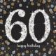 Miniature Napkins: 60 Happy Birthday x 16