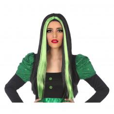 Long Straight Wig 60 cm Green - Adult