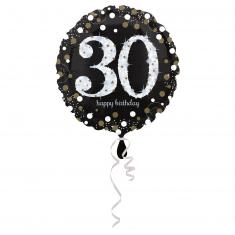 Round aluminum balloon: 30 Happy birthday: 43 cm