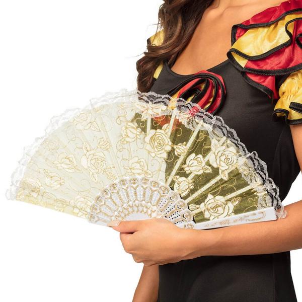 White and gold fan - 00510