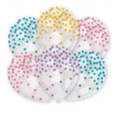 Latex Balloons x6 - Pastel Confetti