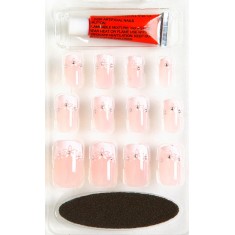  Flowers and Rhinestones Fake Nail Kit