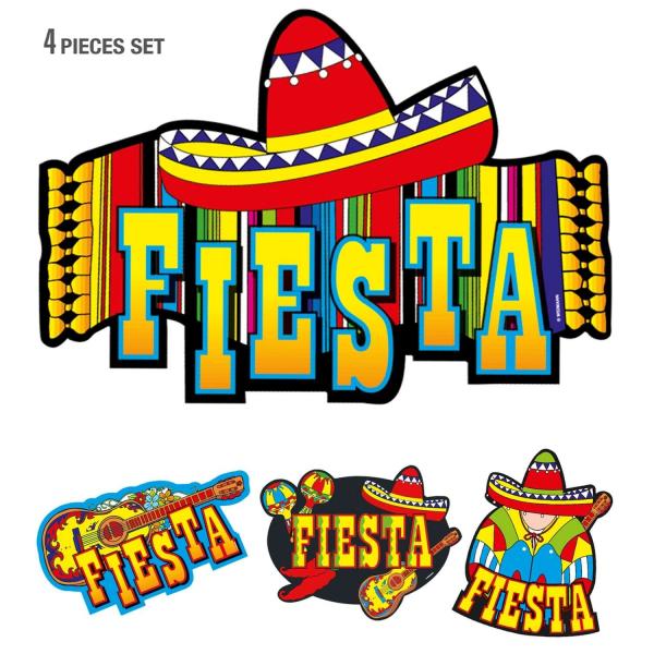 Set of 4 Mexican decorations - 5070d